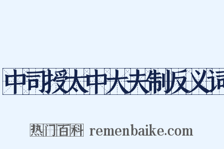 中司授太中大夫制反义词是什么意思的图片